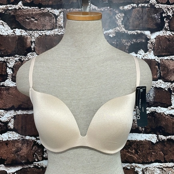 Felina Joslyn Bra Women's 34C Tan NWT Minimalist Smoothing - Picture 5 of 12